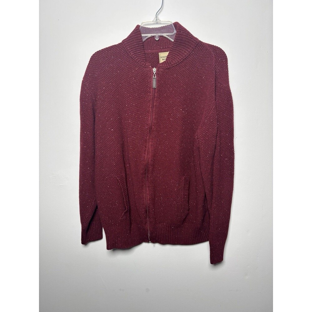 Scandia Woods Men’s L Red Full Zip Cardigan Sweater Collegiate Grandpacore